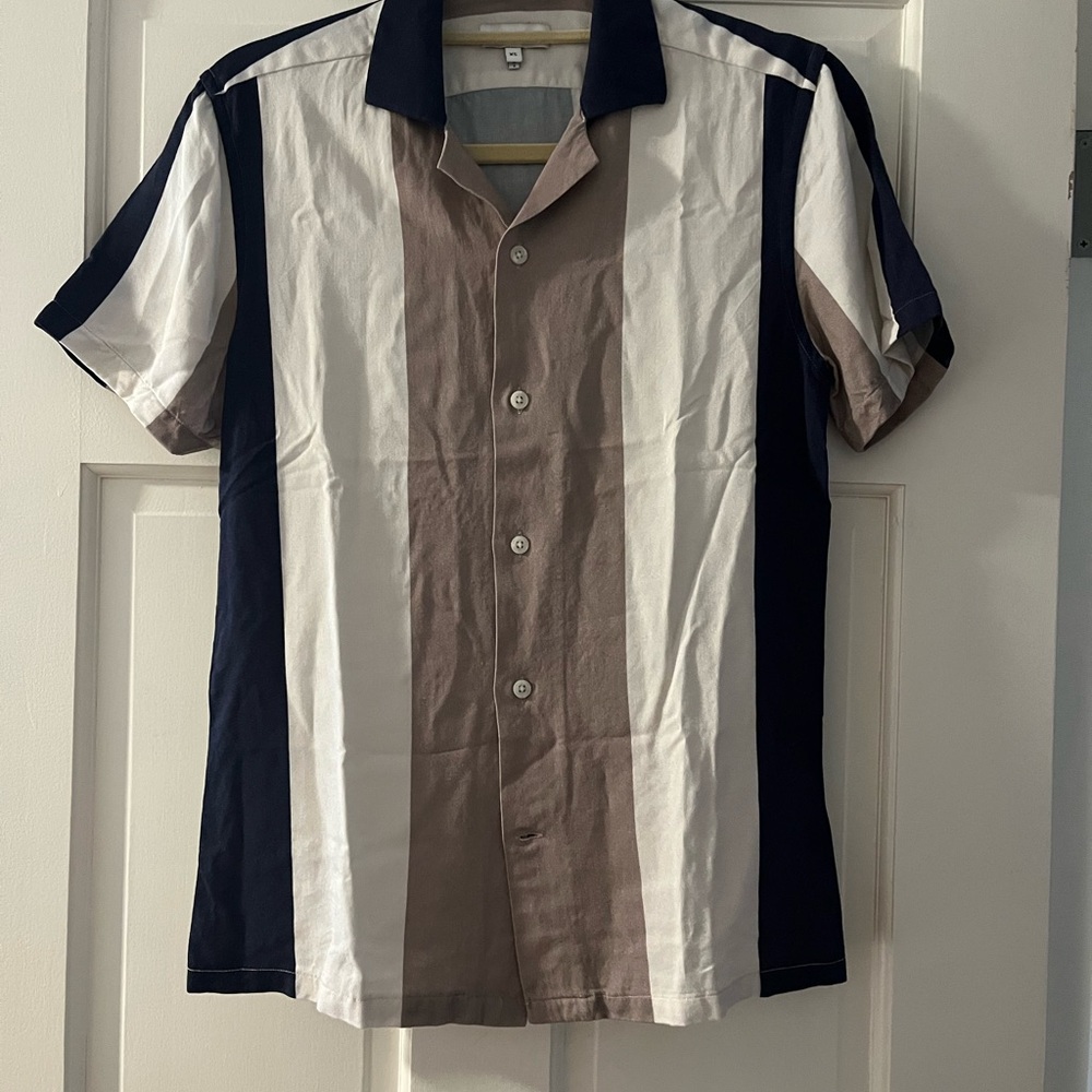 Reiss Men's Striped Short Sleeve Shirt